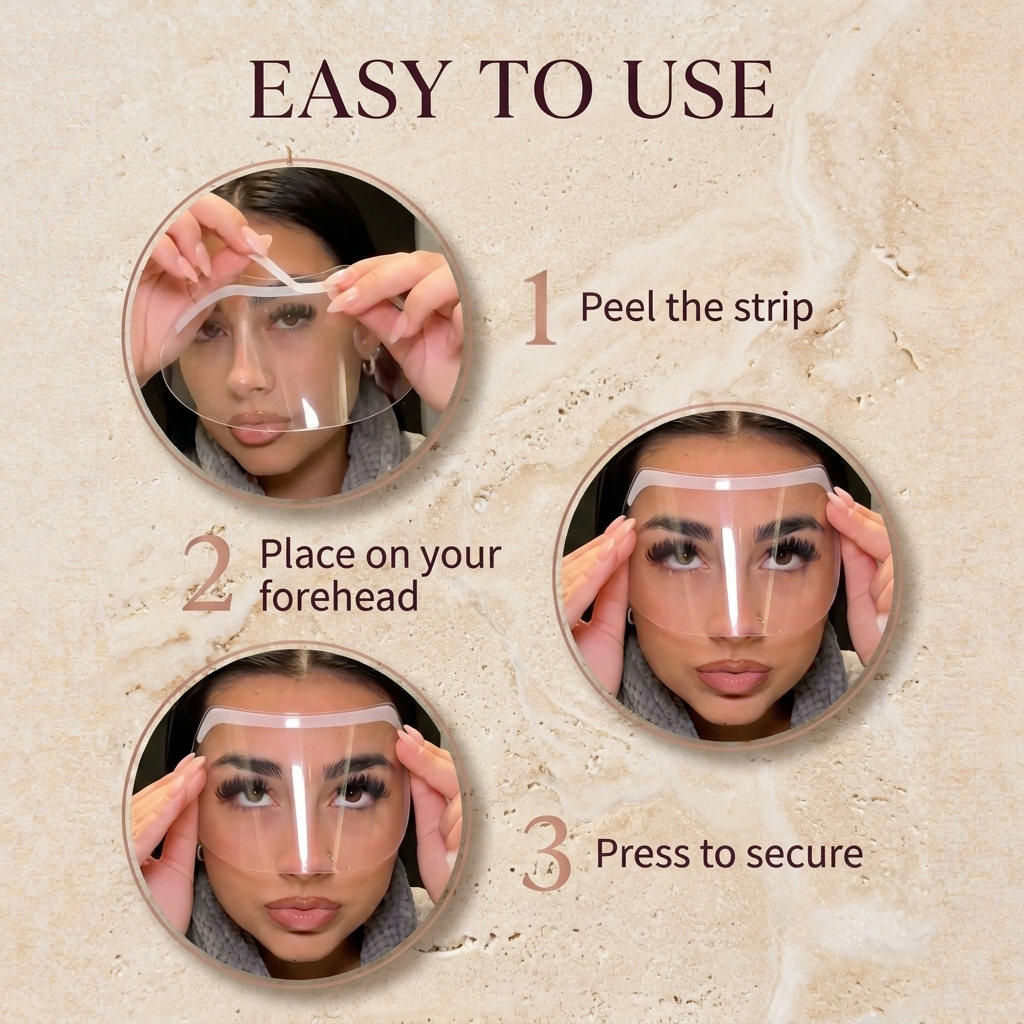 Application guide: peel the strip, place on the forehead, and press to secure